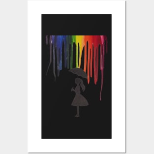 Rainbow melted little girl Posters and Art